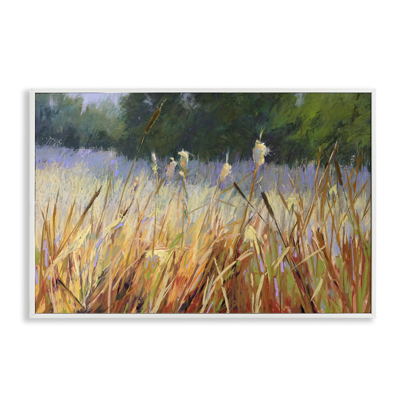 «Country Summer Reeds», estampe numérique par Carol Strock Wasson, Estampe numérique encadrée blanc bord de mer