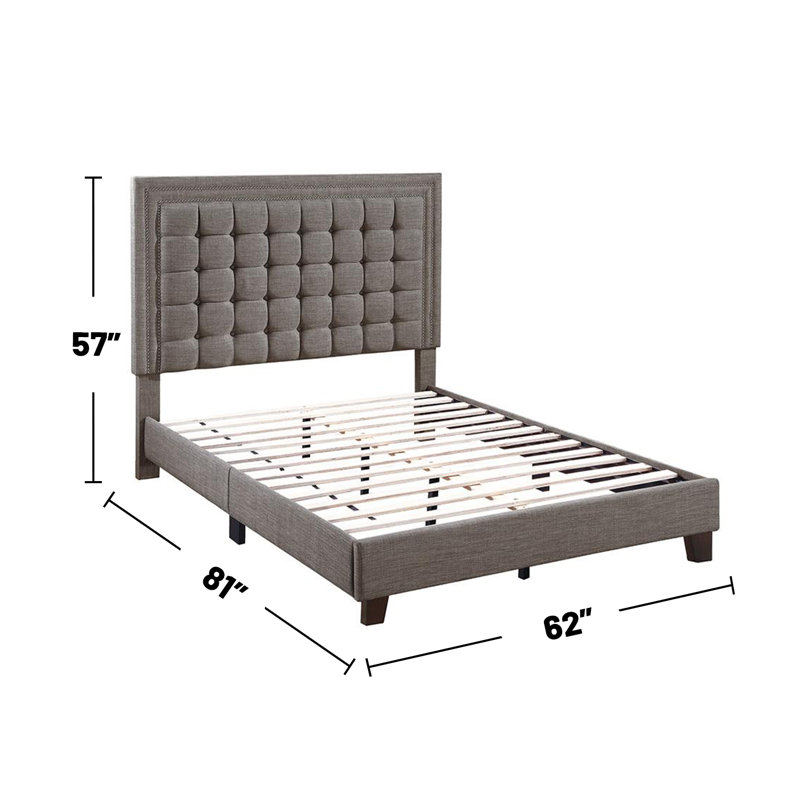 Lit plateforme tapissier Mistico, Complète, Brun