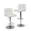 Tabouret de bar pivotant et réglable en similicuir hydraulique, ensemble de 2, blanc