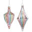 Rainbow Finial Ornament - 6 Inches Set Of 12