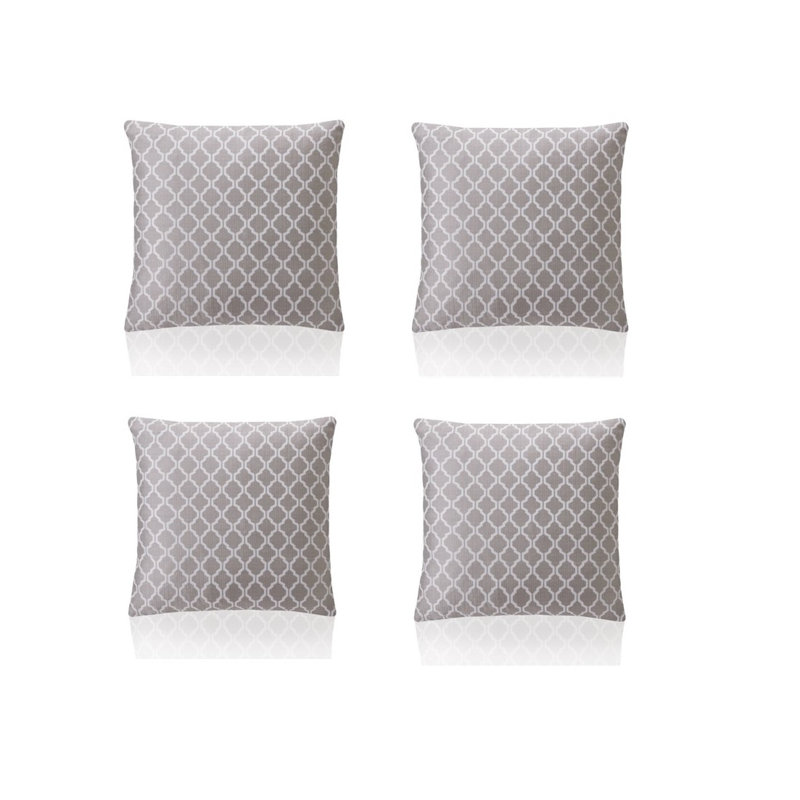 Dareece Cotswold Cushion Covers with Filler Pads, Latte/Grey, 55 cm H x 55 cm W x 15 cm D