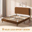 Cadre de lit plateforme grand format avec tête de lit ajustable, lit tapissier en nuage, pieds en bois massif, assemblage facile, aucun sommier tapissier requis, brun-834499765-834499754