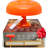 Orange Mushroom LED Lamp, Dimmable Mid-Century Retro Table Lamp With 3 Light Temperatures And Remote