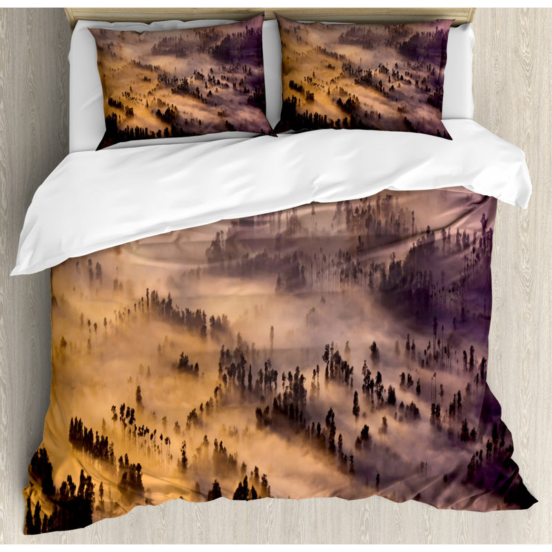 Rustic Polyester Duvet Cover, King Duvet Cover + 2 Shams