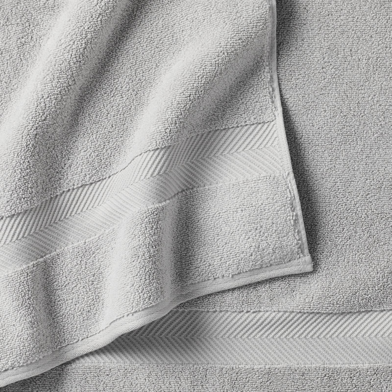 Rane Plush Cotton Bath Towel, Soft Gray