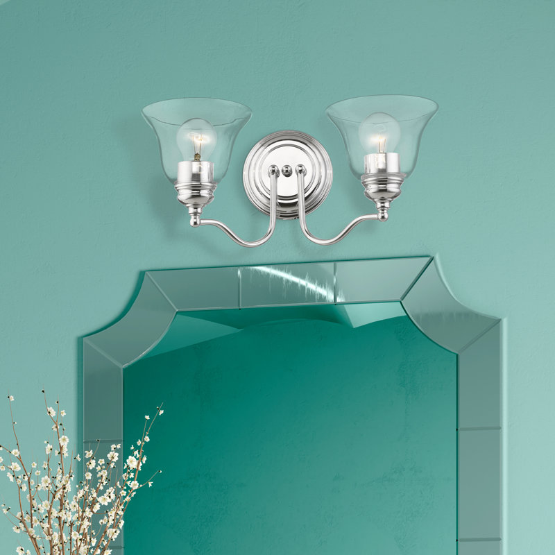 Éclairage de salle de bain à intensité variable 2 lumières Deshaunda, Chrome poli