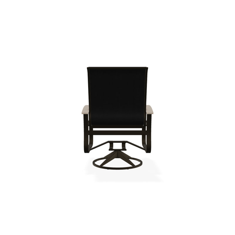 Belle Isle Outdoor Dining Armchair, Desert P60, Textured Beachwood, Black 5D Sunbrella®