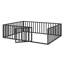 Structure de lit en métal avec clôture et porte-207706746-207706751