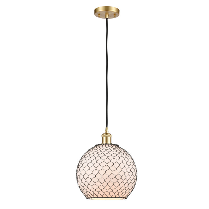 Egger 1 - Light Single Pendant, Matte Black, White/Black, 13" H x 10" W x 10" D