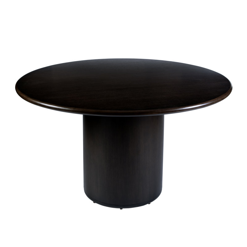 Carter 54 In. W Round Wood Pedestal Dining Table, Coffee Brown, Coffee Brown