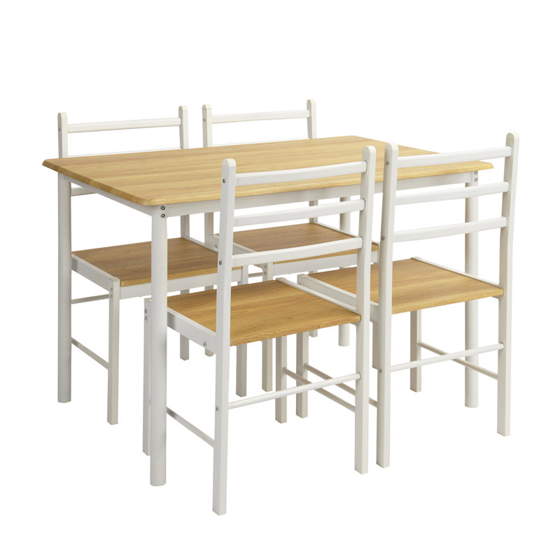 Columbus 4 - Person Dining Set, Oak, White