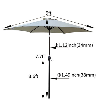 9Ft Umbrellawith Crank And Tilt
