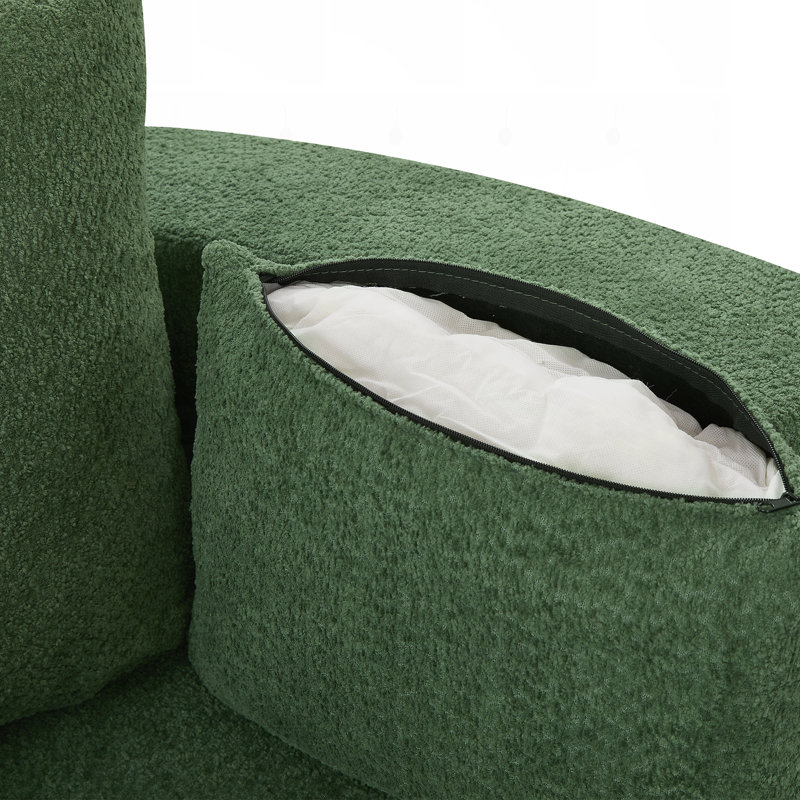 Fauteuil d'appoint pivotant à 360 ° avec 3 coussins amovibles, Vert