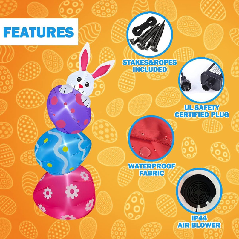 Easter Bunny with Eggs Inflatable