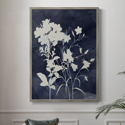 Indigo Botanical II - reproduction d'art encadrée - bois massif 47116