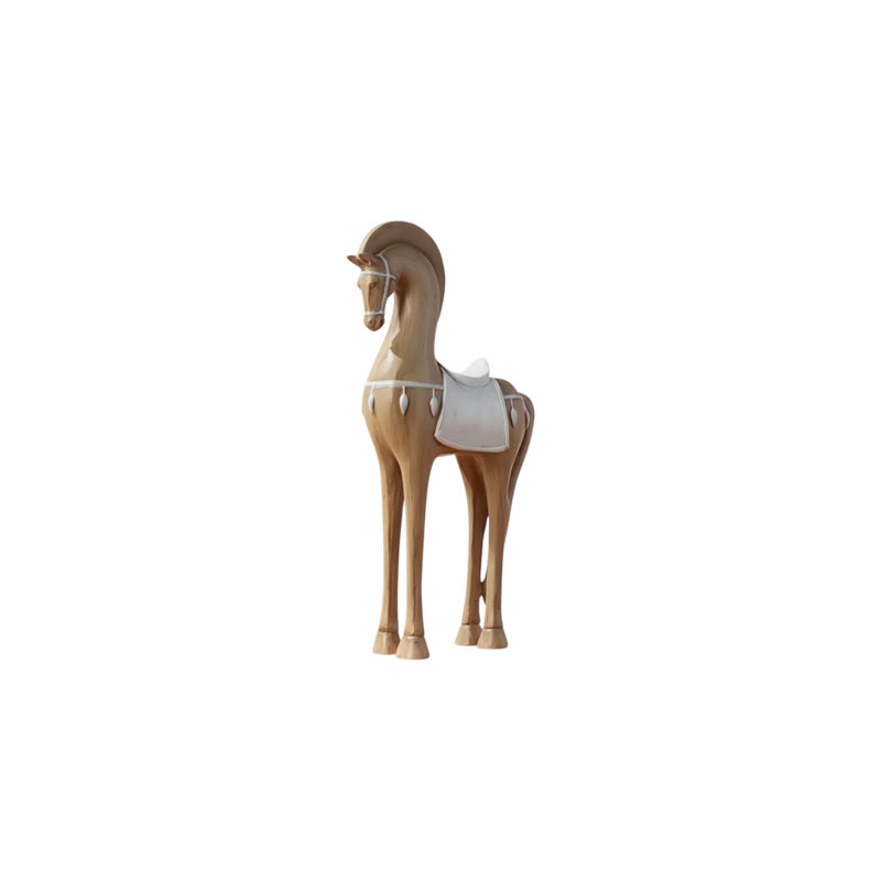 Stylized Handcrafted Vintage Wood Horse Figurine