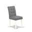 L'ensemble de table de salle à manger 5 pièces contient une table de salle à manger et 4 chaises de cuisine en tissu de polyester gris platine avec dossier élégant - finition lin blanc-72867305-73189933-73189936