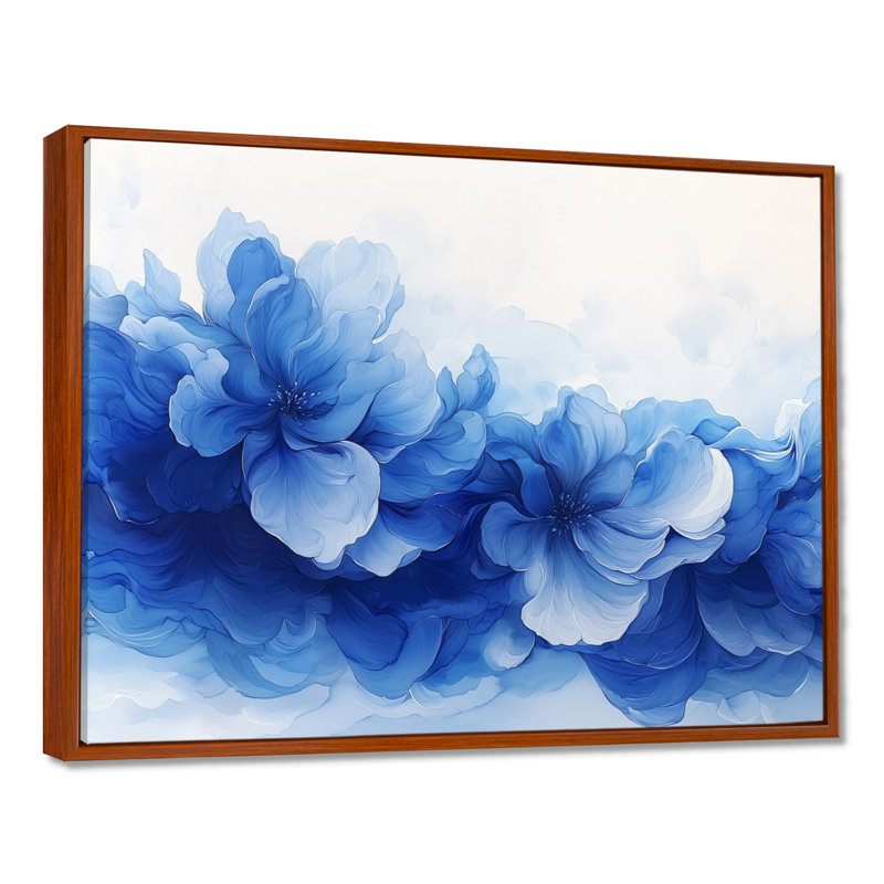 Délicats pétales de fleurs en mouvement II - fleurs abstraites grand art mural, H 30 po x l 40 po, Brun
