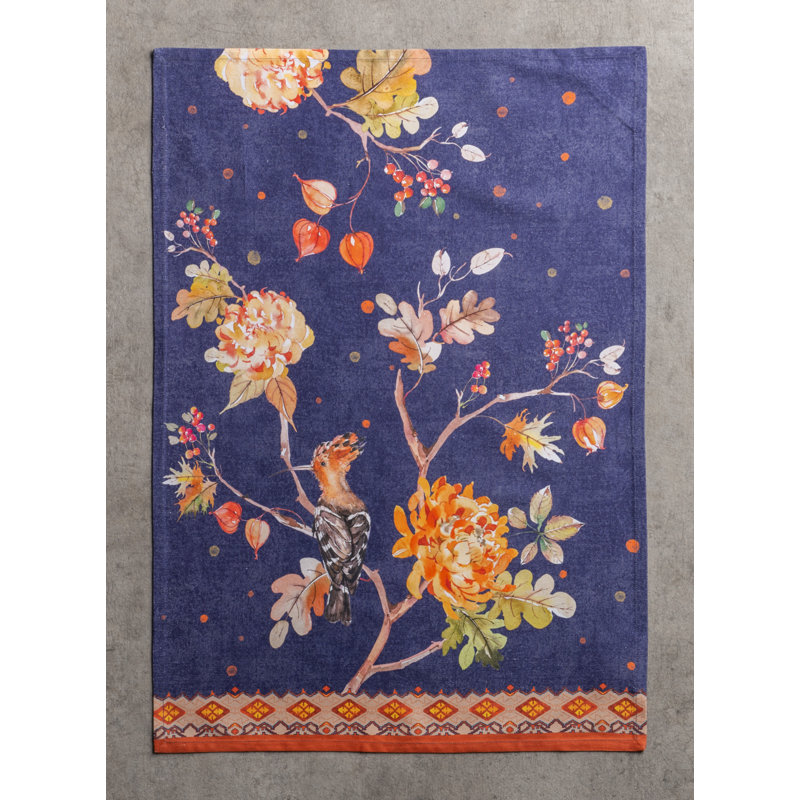 Maison d'Hermine Kelim - Infinity 100% Cotton Kitchen Towel Set 3 - 20" x 27.5", Navy