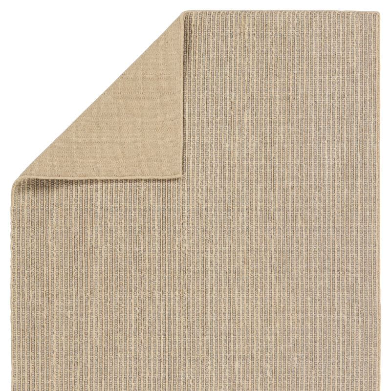 Eartha Solid Color Hand LoomedWool/Viscose/Polyester/Jute/Cotton Indoor / Outdoor Area Rug in Gray/Tan, Rectangle 5' x 8'