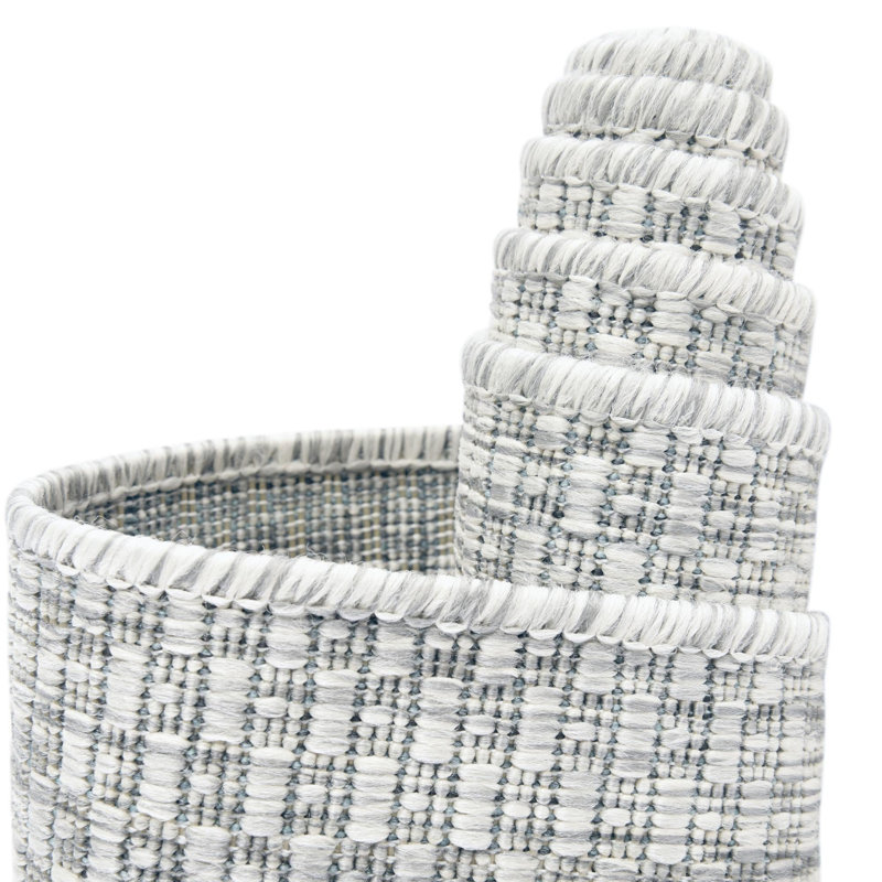 Tapis intérieur / extérieur Avaughn, Rond 3 pi 1 po, Gris