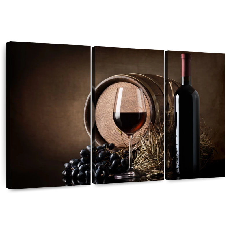 Yarlin raisins et tonneau de vin, H 48 po x l 74 po