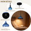 Luminaire suspendu vintage en métal émaillé vintage, 1 lumière, cordon réglable