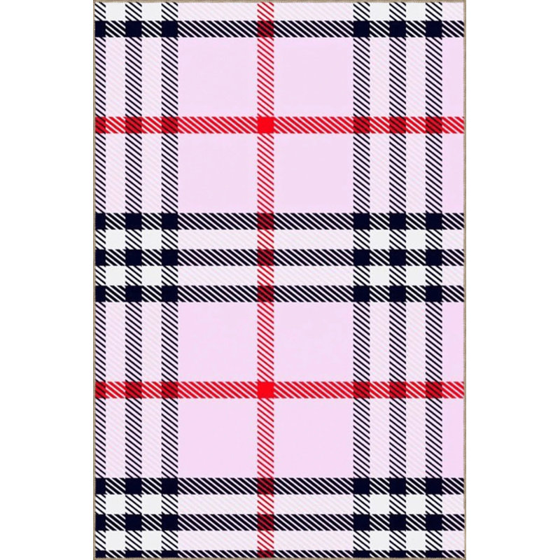 Tapis décoratif moderne à pois écossais à motif écossais à rayures, Tapis de couloir 2 pi 6 po x 9 pi 11 po