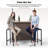 Juiciaca 3-Piece Wicker Patio Bar Set With 2 Stools And Raffia Canopy, Patio Dining Set For Backyard, Poolside, Balcony