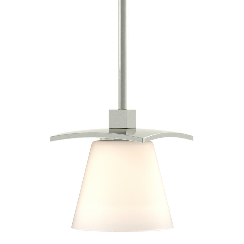 Wren 1 - Light Single Dome Pendant, Opal Glass, Sterling