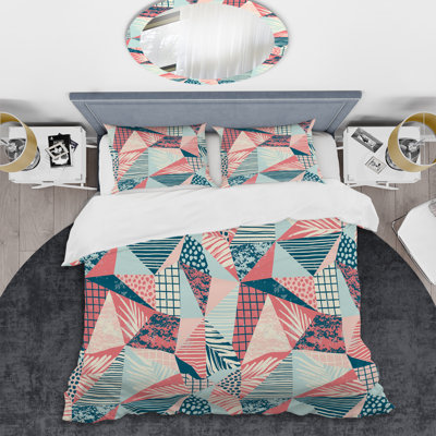 Ensemble de housse de couette en microfibre bleu et orange