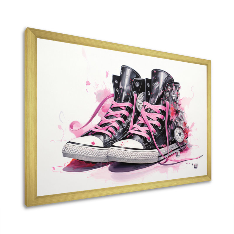 Chaussures de mode obsession - imprimé, H 16 po x l 32 po x P 1 po, Cadre doré simple