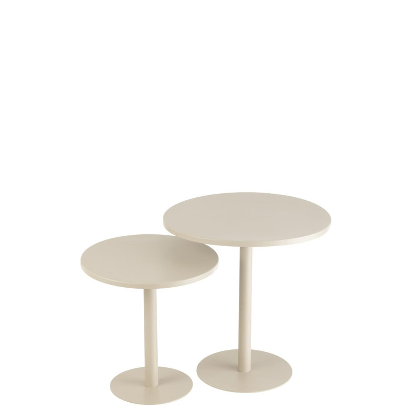 Mounah Pedestal Side Table Set, Grey