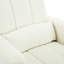 Chaise berçante en velours blanc crème avec coussin, support ergonomique très confortable, conception à surpiqûres verticales, polyvalente pour une finition intérieure et confort d'assise spacieux, dossier remarquablement visible