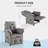Electric Recliner with Heating and Massage Functions — Power Sofa featuring a Remote Control and 3 Side Pockets; Supports 180° Flat Recline (Sleeping Mode); Suitable for Living Rooms and Home Theaters,Light Gray-20858233