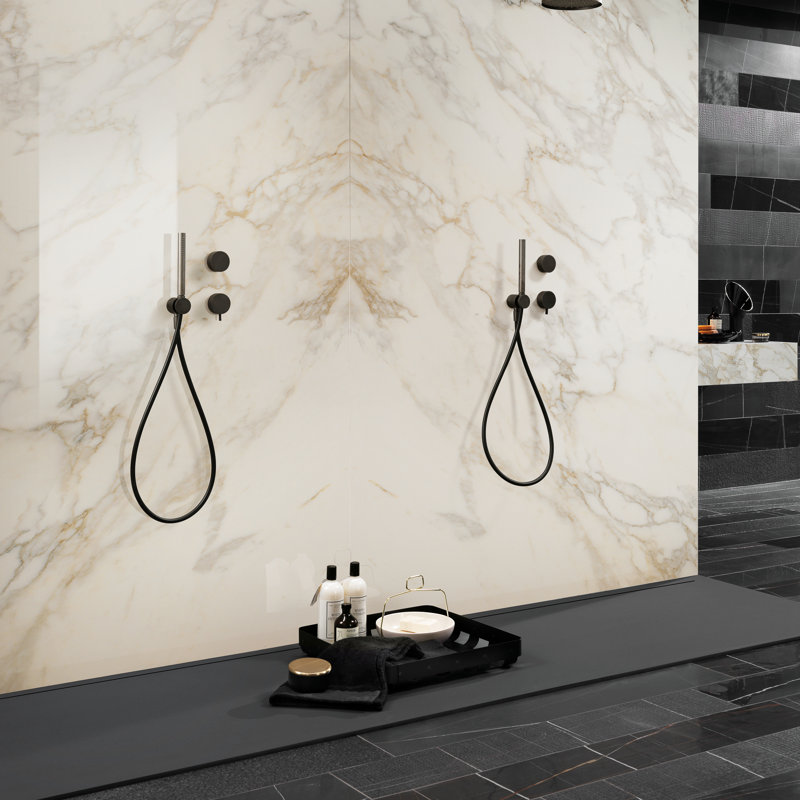Marble Experience Shara Noir 4" x 12" Marble Look Porcelain Subway Tile