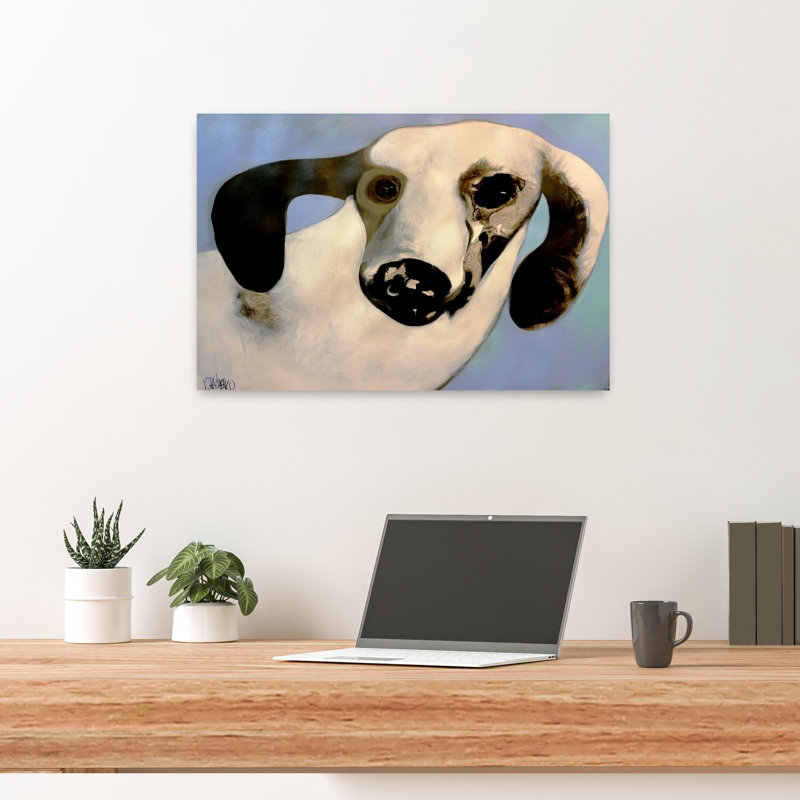 Dreamy Canine Portrait Abstract Elegant Serene Dog Portrait, art mural, H 16 po x l 24 po
