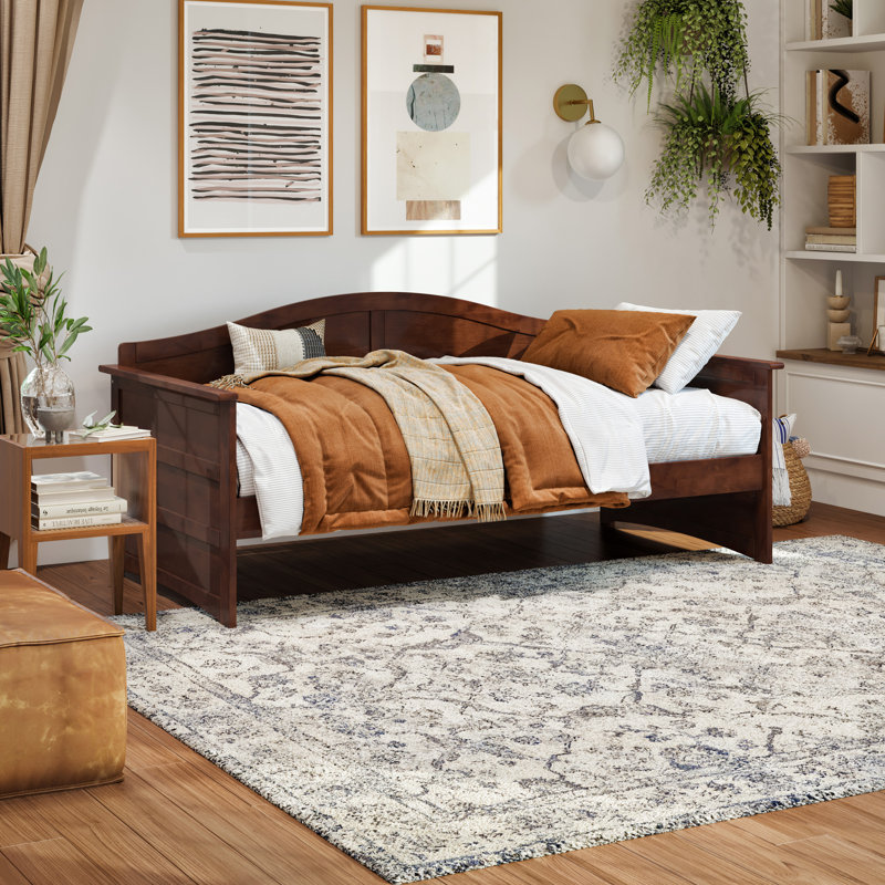 Amalya Modern Solid Wood Twin Daybed, Walnut