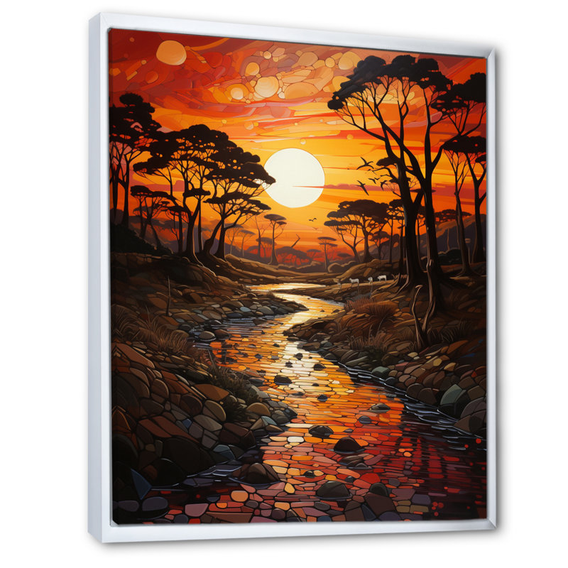 Bato Savannah Serenade africaine, H 20 po x l 12 po x P 1 po, Cadre flottant blanc