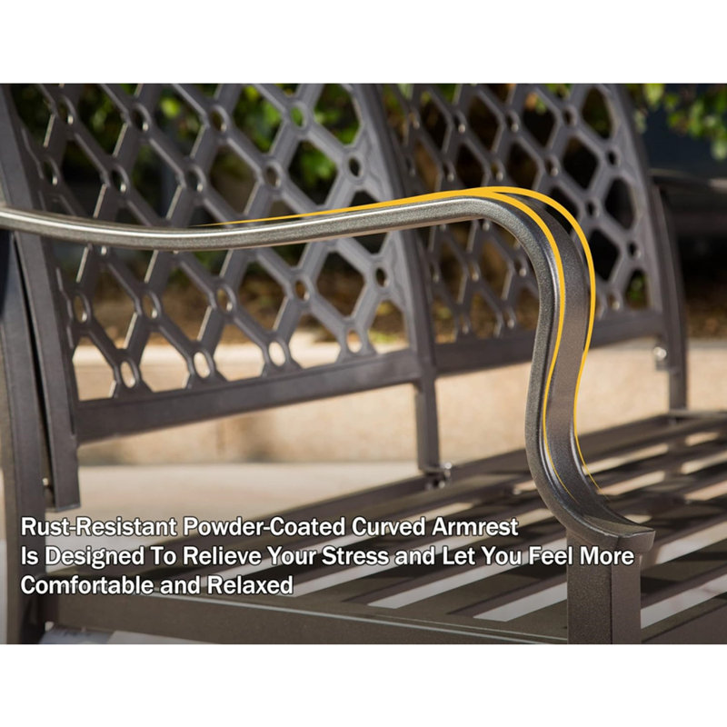 Outdoor 4 pcs Patio Conversation Set, Metal Dining Table and Chairs Dining Set with Removable Cushions for Garden Lawn Yard