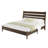 Mid-Century Modern Solid Wood Platform Full Bed With Reclining Slatted Headboard, Dark Brown-2115268030-2115268029