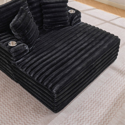 Méridienne surdimensionnée pour l'intérieur, canapé rembourré en velours côtelé avec coussins, canapé confortable moelleux en nuage, canapé-lit simple pour salon, chambre à coucher, sans assemblage