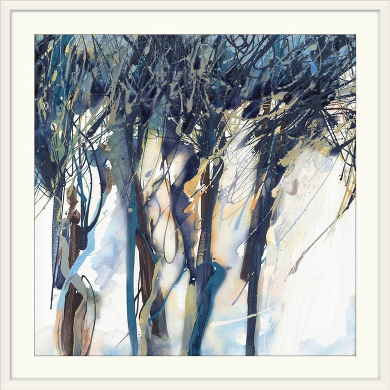 'Dynamics I' Funkley Painting Print, 28" H x 28" W x 1" D, White Frame