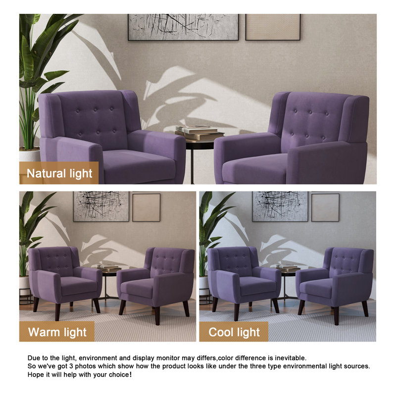 Fauteuil Davey, Velours mauve