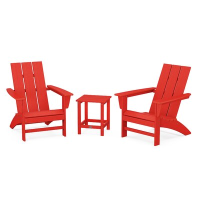 Modern Adirondack 3 Piece Seating Group -  POLYWOOD®, PWS699-1-SR