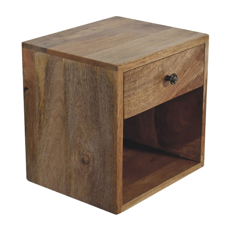 Apalachin 30cm W Solid Wood Bedside Table