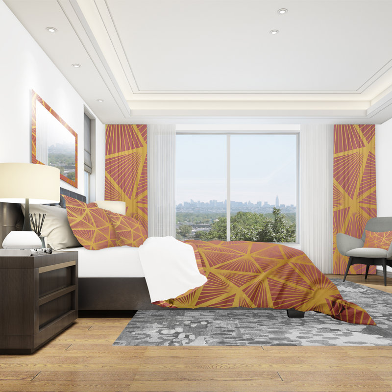 Geometric Decorative Pattern - Modern Contemporary Geometric Duvet Cover Set - Microfiber Polyester