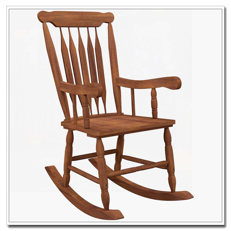 Chaise berçante d'extérieur en bois, Teck