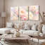Ensemble de 3 tableaux muraux aquarelle de pivoines sur toile tendue, pour la décoration du salon et de la chambre.-1003627060