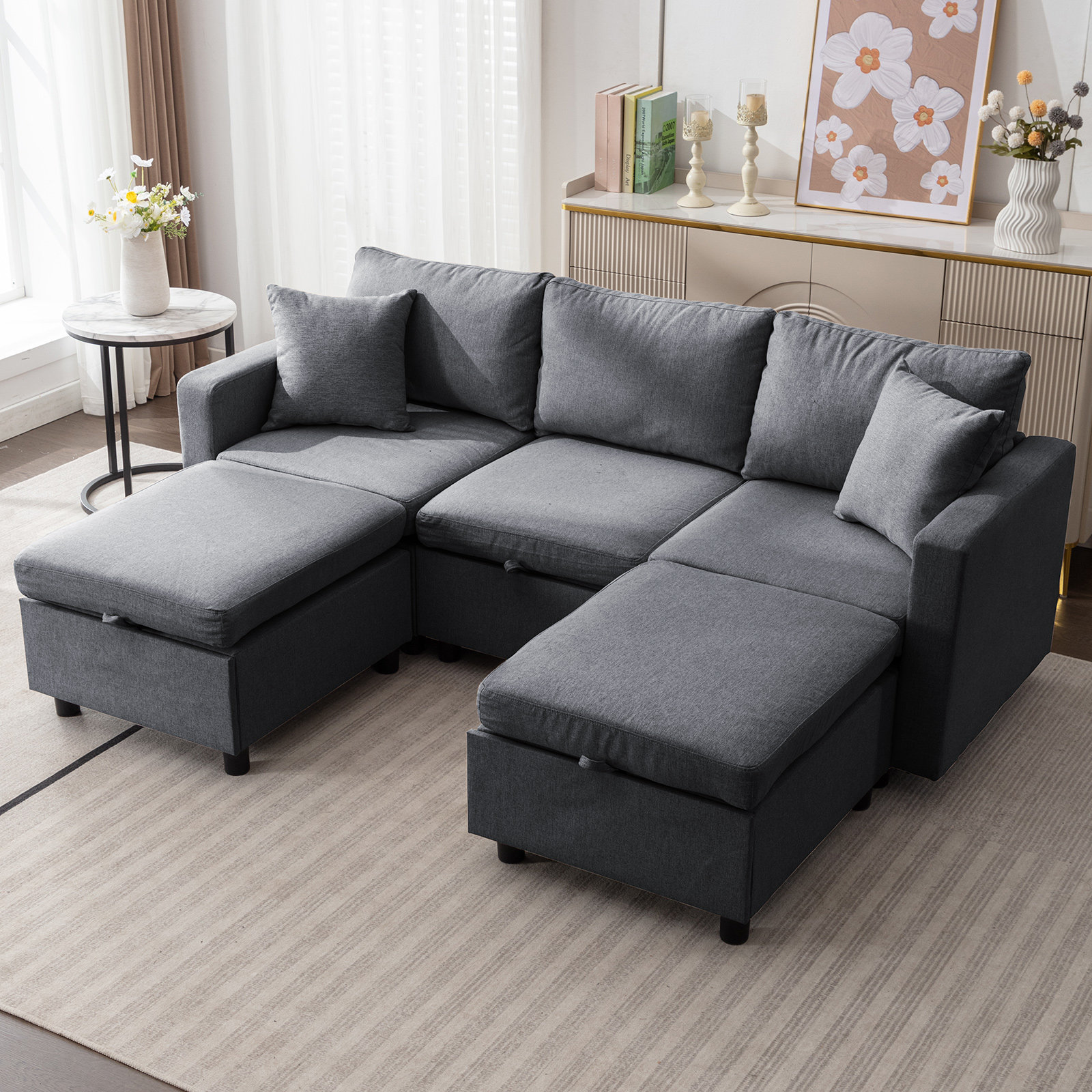 Latitude Run® U Shaped Sofa Sectional Couch 5-seat Modern Sofas For ...